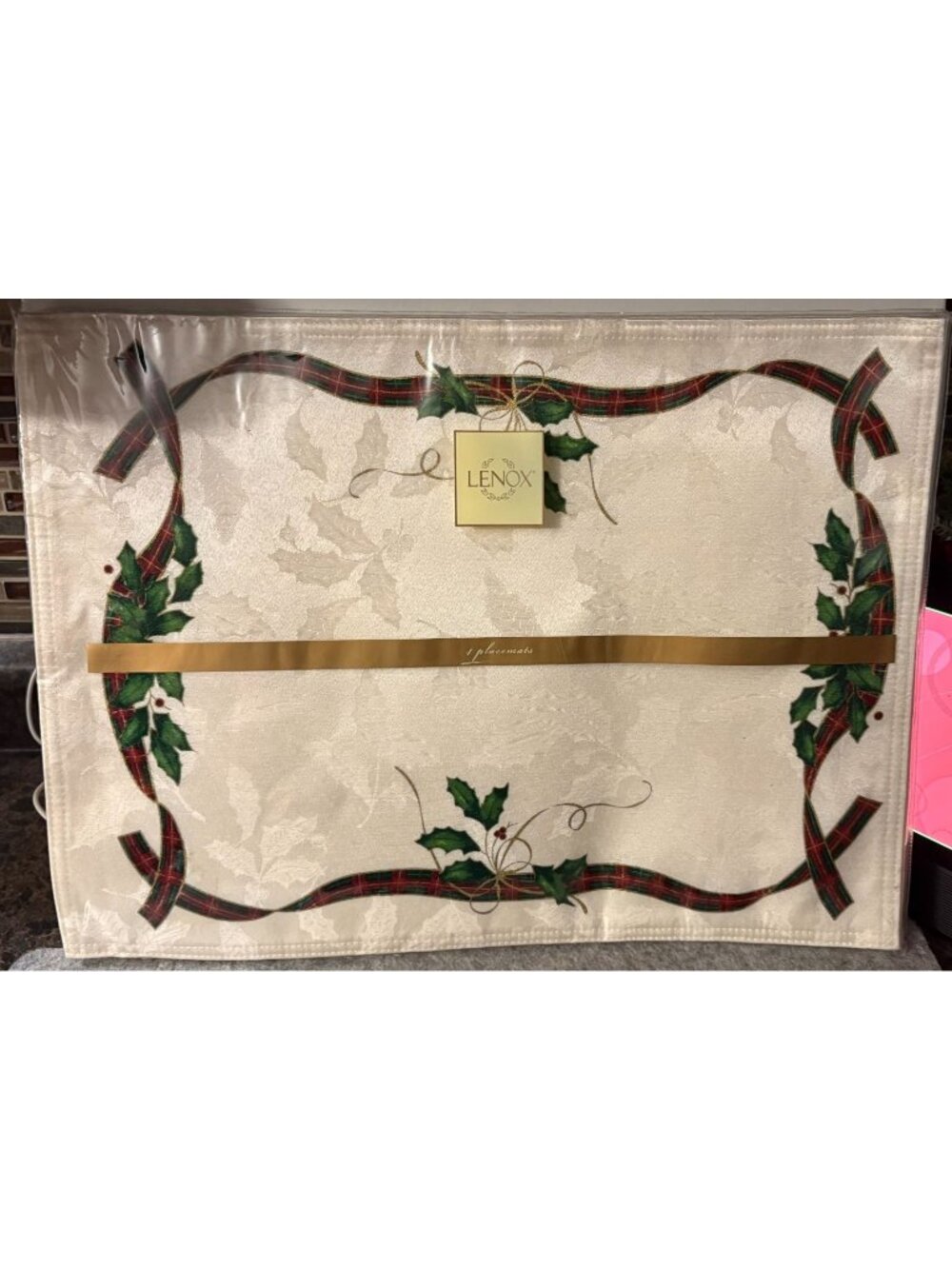 Lenox Holiday Nouveau 19" x 14" Never Used Placemats in Package  # 3451